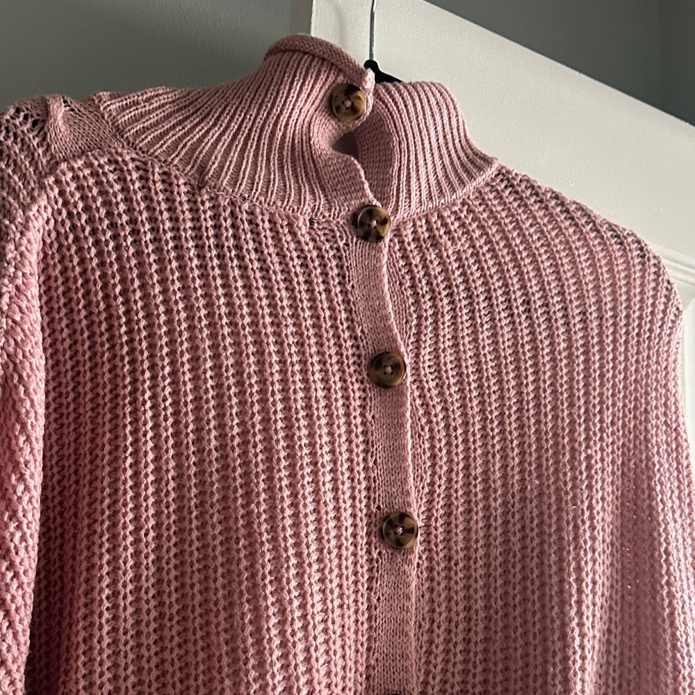 Planet Gold Pink Knit Cardigan